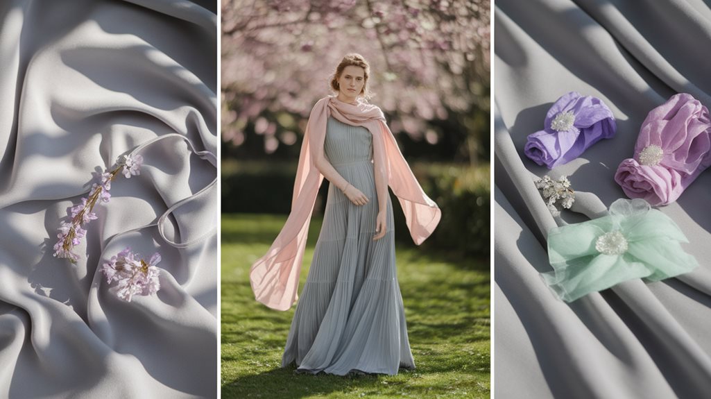 pastelowe szare romantyczne kombinacje stylizacyjne